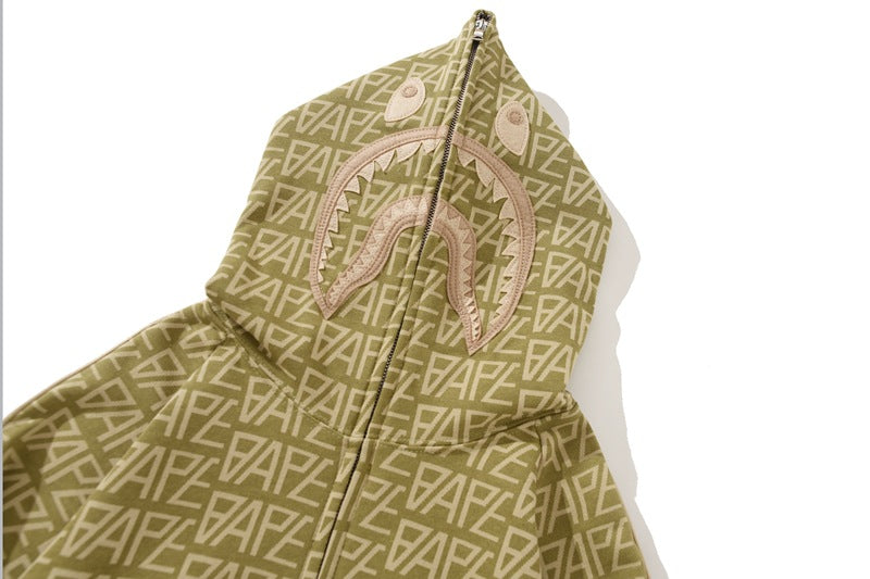 BAPE Logo Color Camo Shark Hoodie