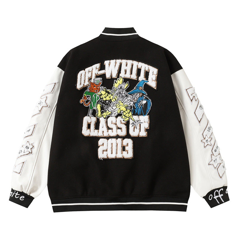 OFF WHITE Logic Patch varsity jacket