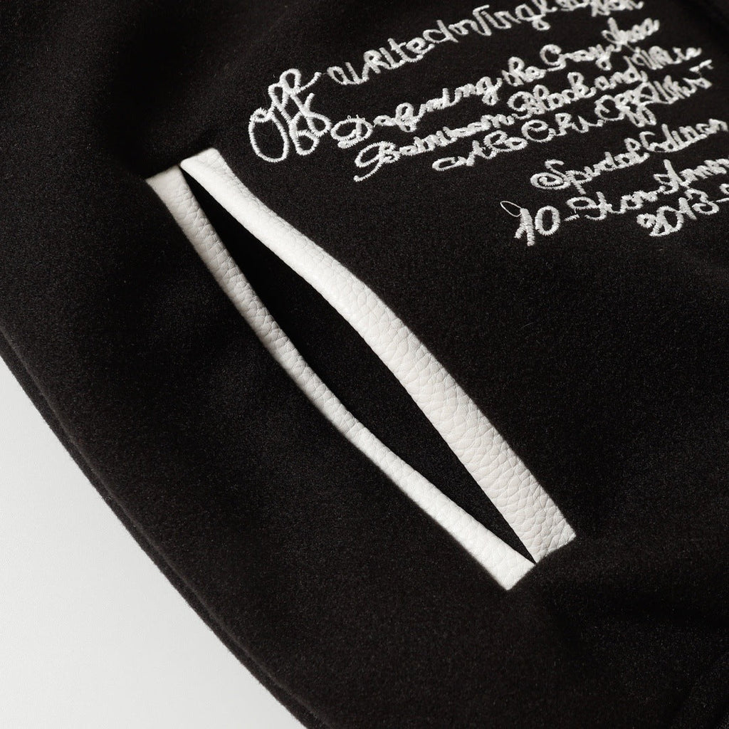 OFF WHITE Logic Patch varsity jacket