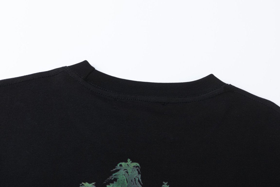 AMlRl Leaf-Print Crewneck Cotton-Jersey T-Shirt