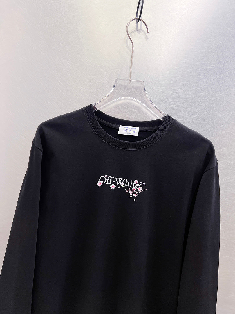 OFF-WHITE Cherry Blossom Print Long-Sleeve T-Shirt