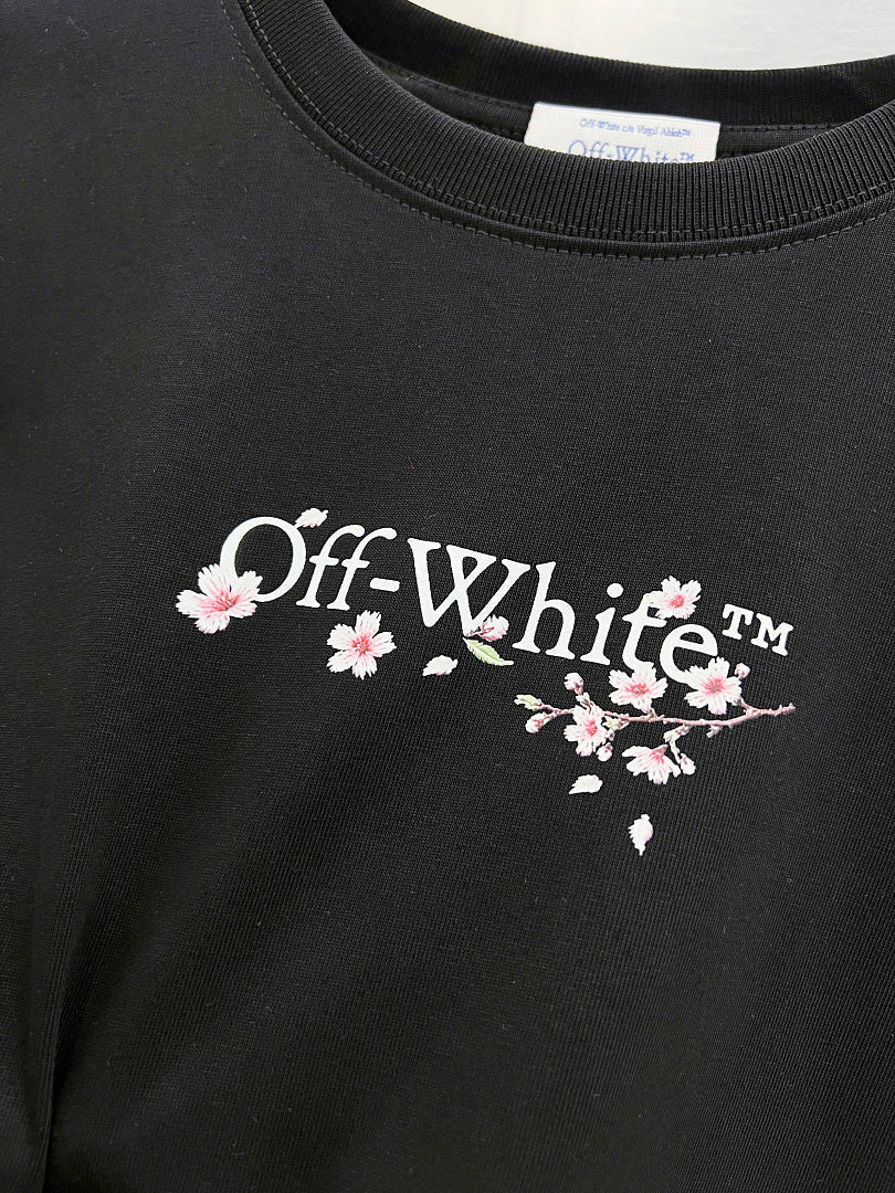 OFF-WHITE Cherry Blossom Print Long-Sleeve T-Shirt