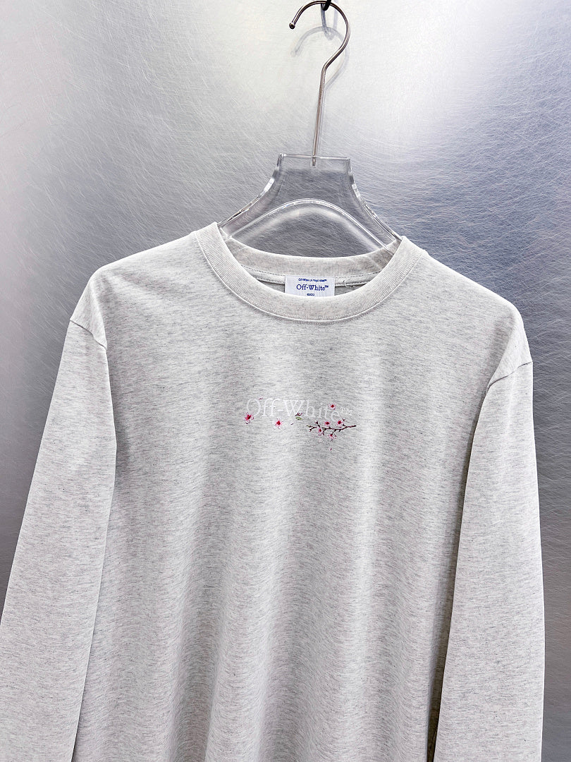 OFF-WHITE Cherry Blossom Print Long-Sleeve T-Shirt