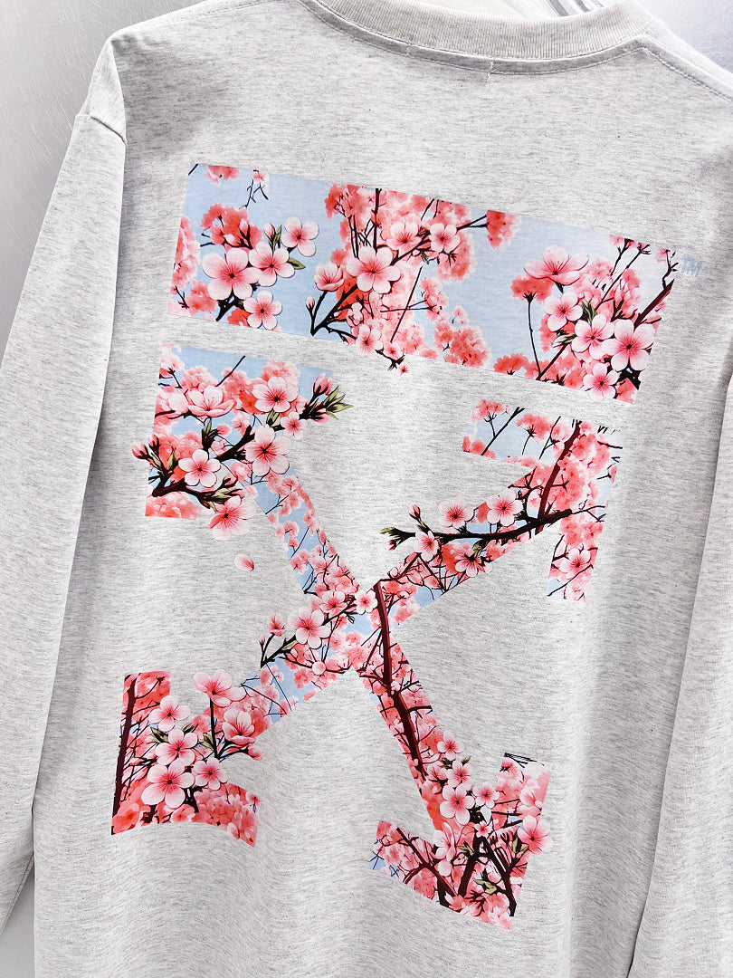 OFF-WHITE Cherry Blossom Print Long-Sleeve T-Shirt