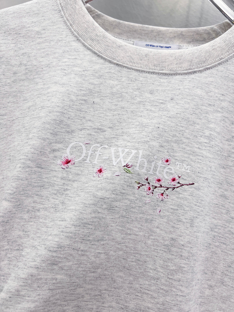 OFF-WHITE Cherry Blossom Print Long-Sleeve T-Shirt