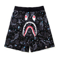 BAPE Glow Space Camo Shark Sweat Shorts