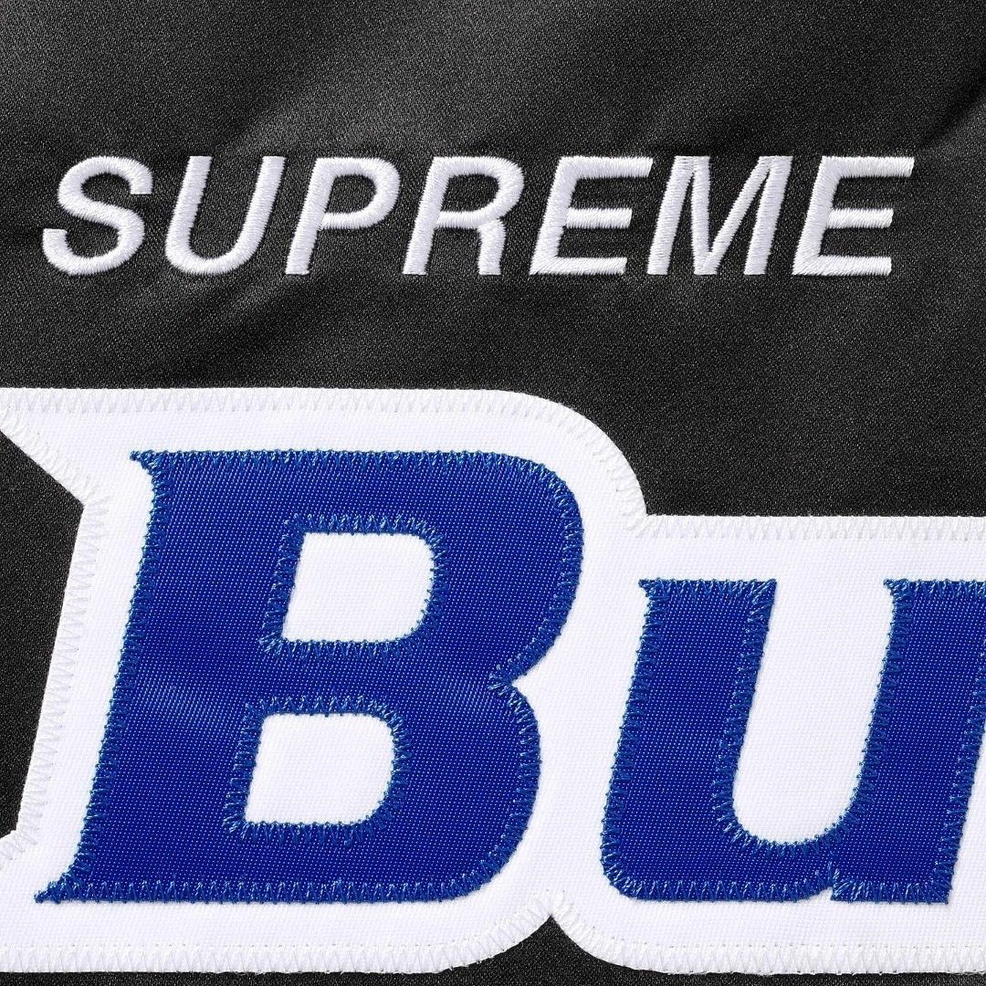 Supreme M & N Teams Hooded Satin Varsity Jacket