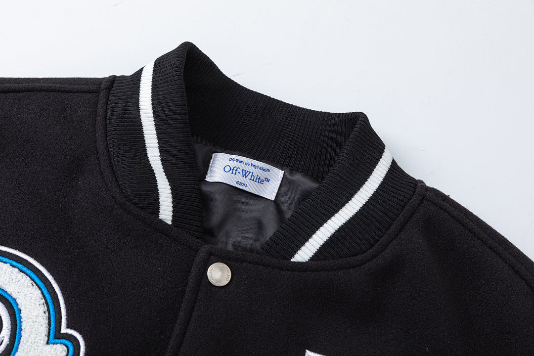 OFF WHITE Logic Patch varsity jacket