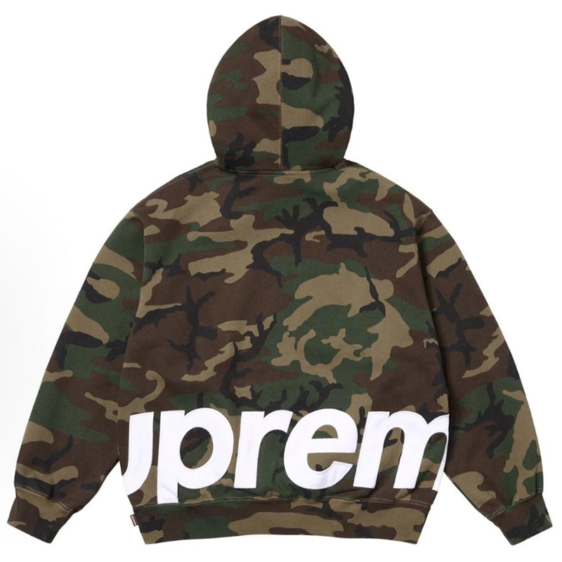 Supreme Big Logo Zip Up Hooded Sweatshirt 'Woodland Camo'
